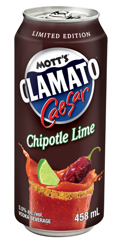 MOTTS CLAMATO CAESAR CHIPOTLE LIME 458ML CAN