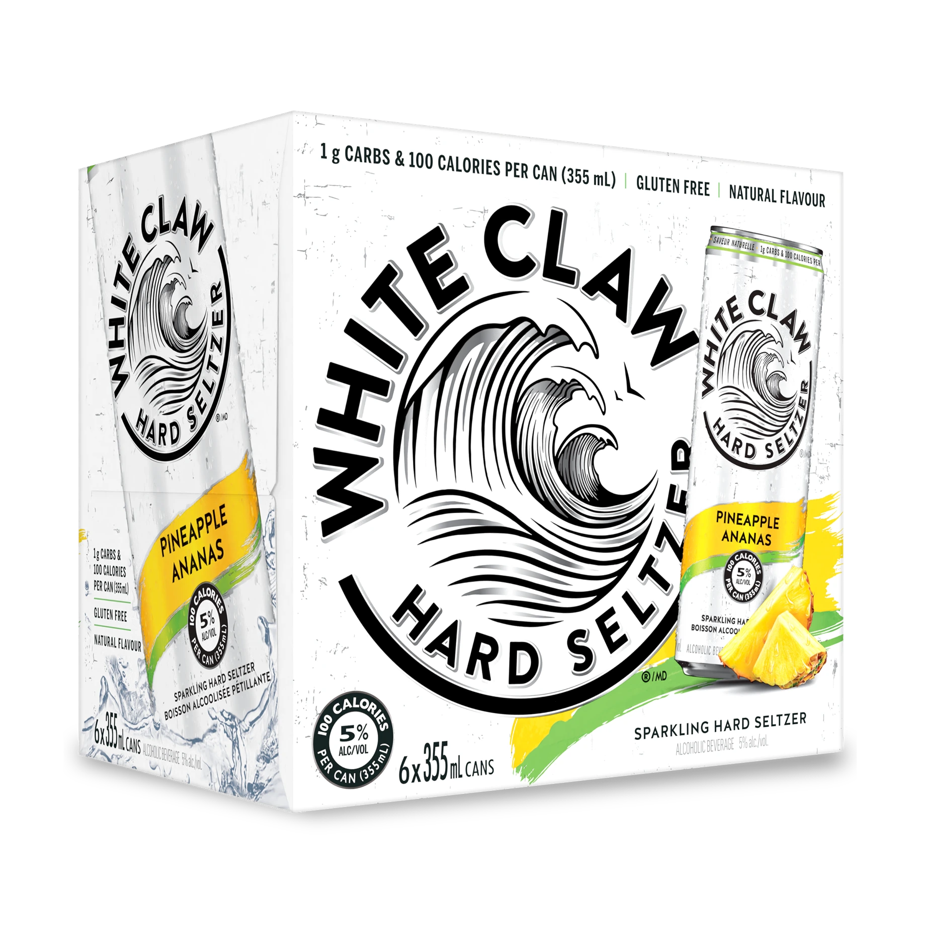 WHITE CLAW PINEAPPLE 355ML 6PK CAN