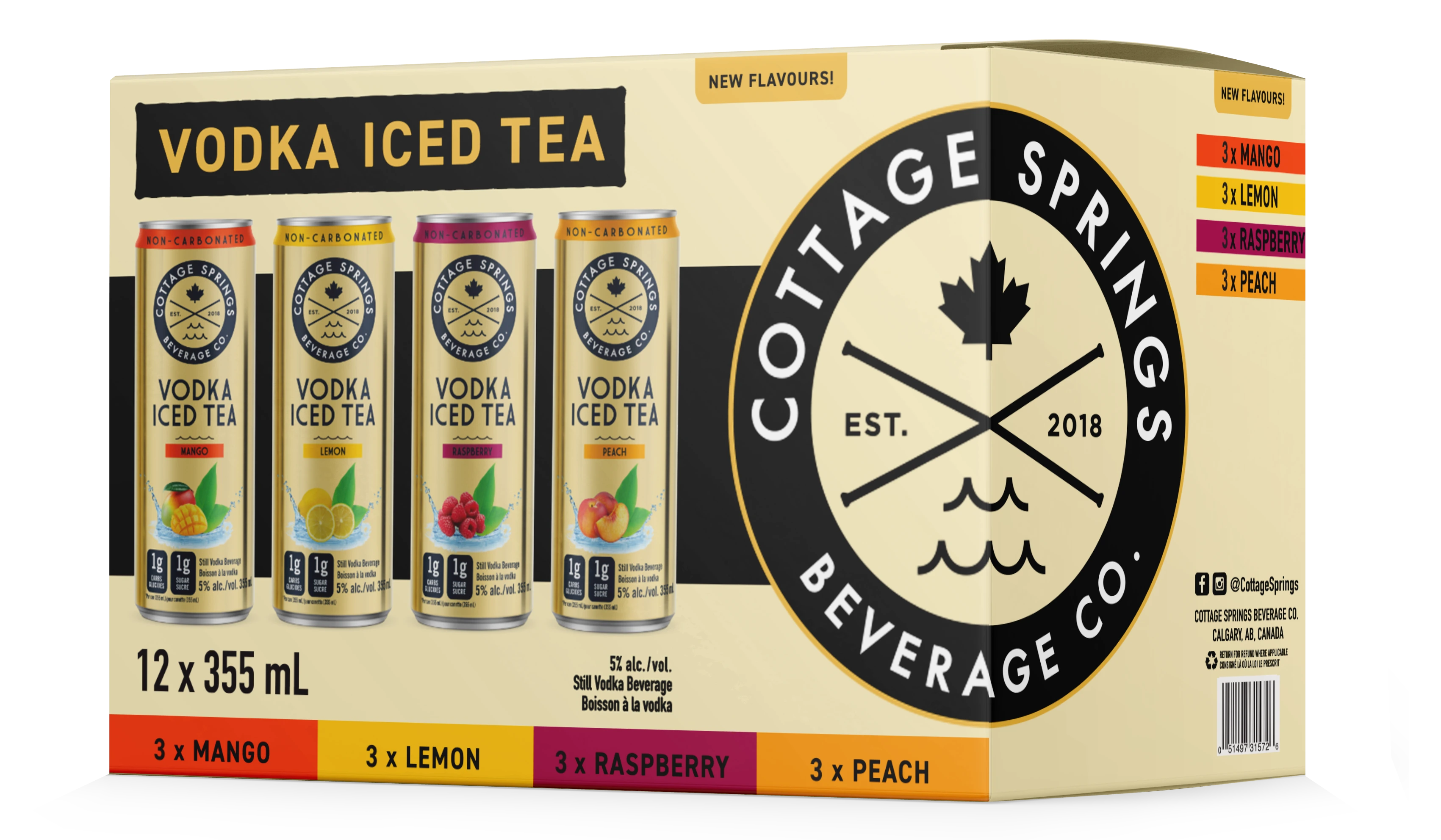 COTTAGE SPRINGS VODKA ICED TEA MIXER 355ML 12PK CAN