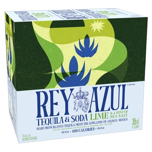 REY AZUL LIME TEQUILA & SODA 355ML 6PK CAN