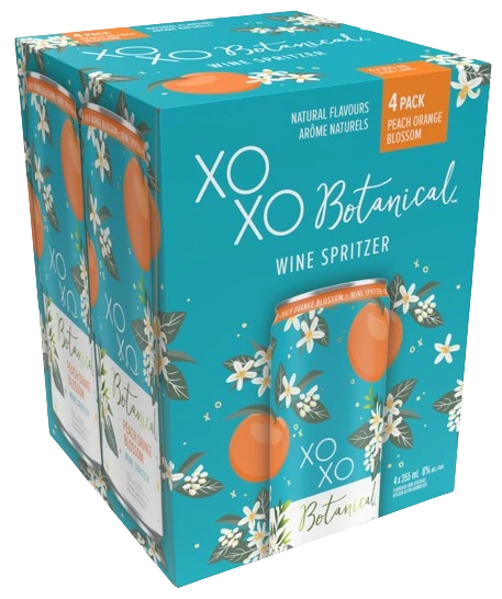 XOXO BOTANICAL PEACH ORANGE 355ML 4PK CAN