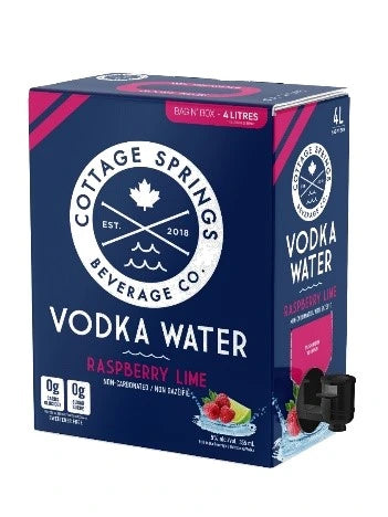 COTTAGE SPRINGS VODKA WATER RASPBERRY LIME 4L