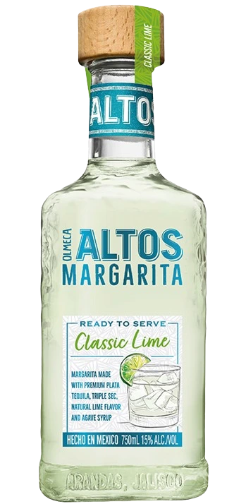 OLMECA ALTOS MARGARITA CLASSIC LIME LIQUEUR 750ML