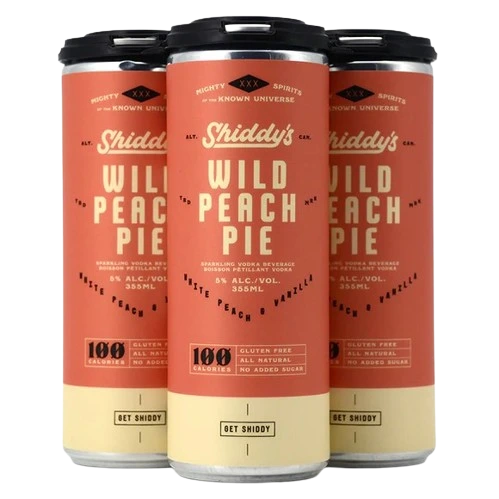 SHIDDYS WILD PEACH PIE 355ML 4PK CAN