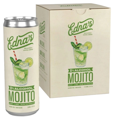 EDNAS 0% ALCOHOL MOJITO 355ML 4PK CAN