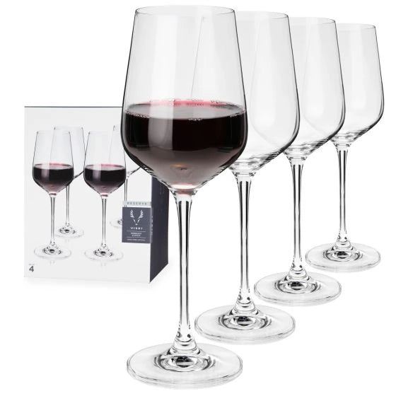 VISKI RESERVE EUROPEAN CRYSTAL WINE GLASSES BORDEAUX