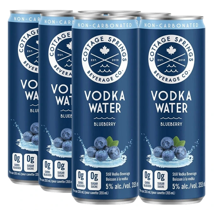 COTTAGE SPRINGS VODKA WATER BLUEBERRY 355ML 6PK CAN