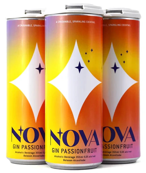 NOVA GIN PASSION FRUIT 355ML 4PK CAN