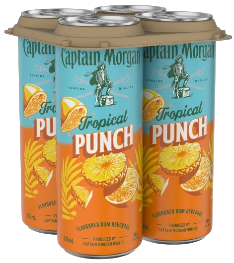 CAPTAIN MORGAN TROPICAL PUNCH 355ML 4PK CAN