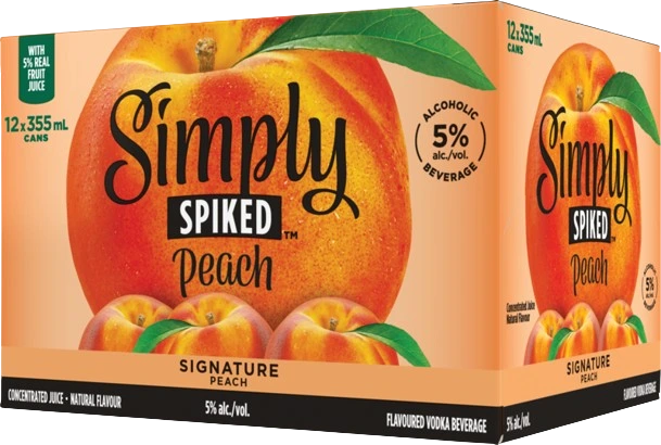 SIMPLY SPIKED PEACH 355ML 12PK CAN