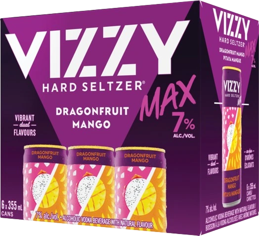 VIZZY HARD SELTZER MAX DRAGONFRUIT MANGO 355ML 6PK CAN