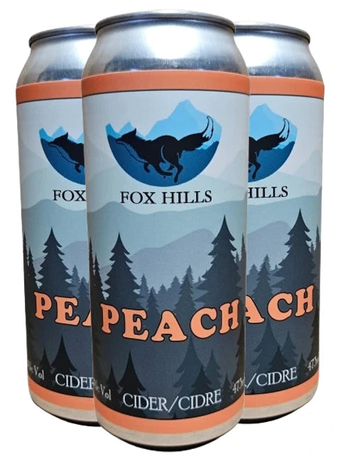 FOX HILLS PEACH CIDER 473ML 4PK CAN