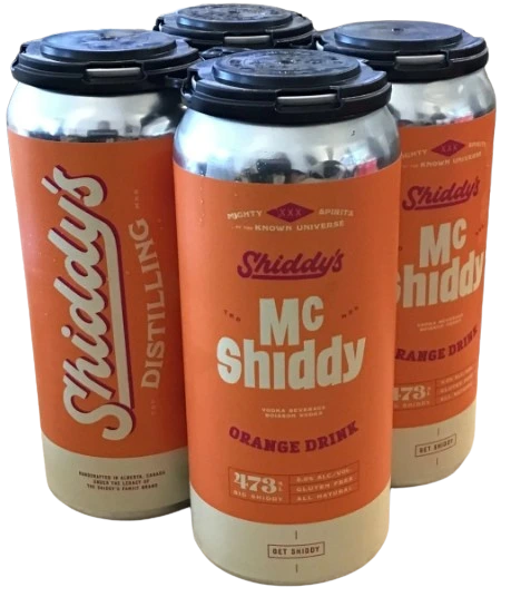 SHIDDYS MC SHIDDY ORANGE DRINK 473ML 4PK CAN