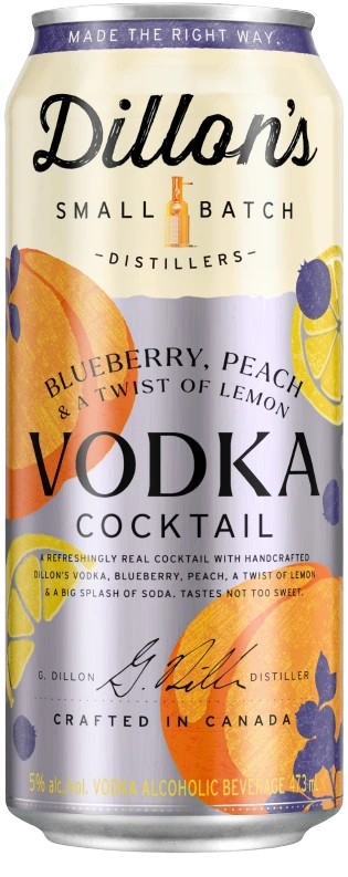 DILLONS BLUEBERRY PEACH VODKA SODA 473ML CAN @ Kelowna [1052137]