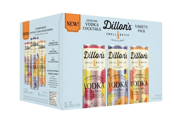 DILLONS VODKA VARIETY PACK 355ML 12PK CAN