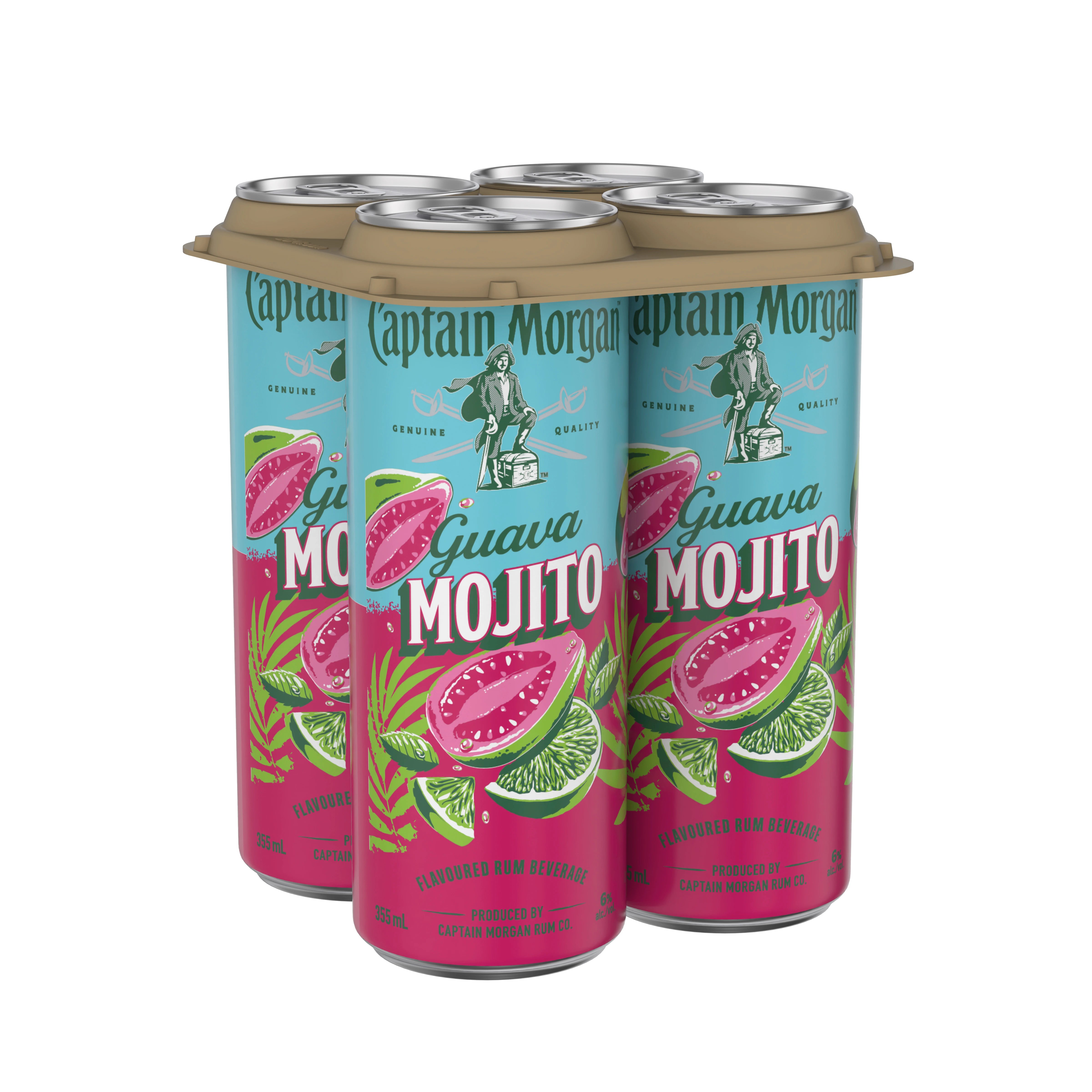 CAPTAIN MORGAN GUAVA RUM MOJITO 355ML 4PK CAN @ Kelowna [1055809]