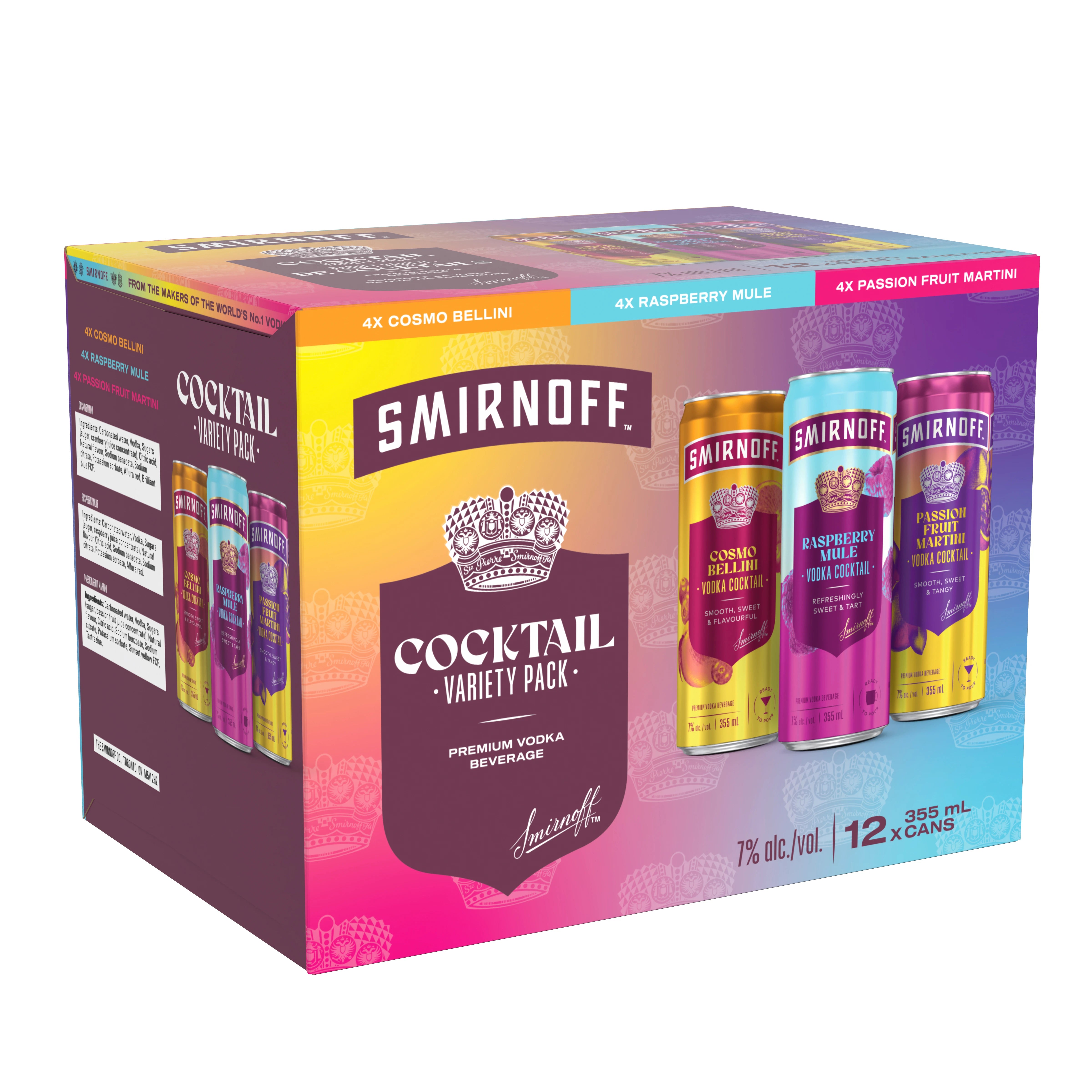 SMIRNOFF VODKA COCKTAIL VARIETY PACK 355ML 12PK CAN @ Kelowna [1055814]