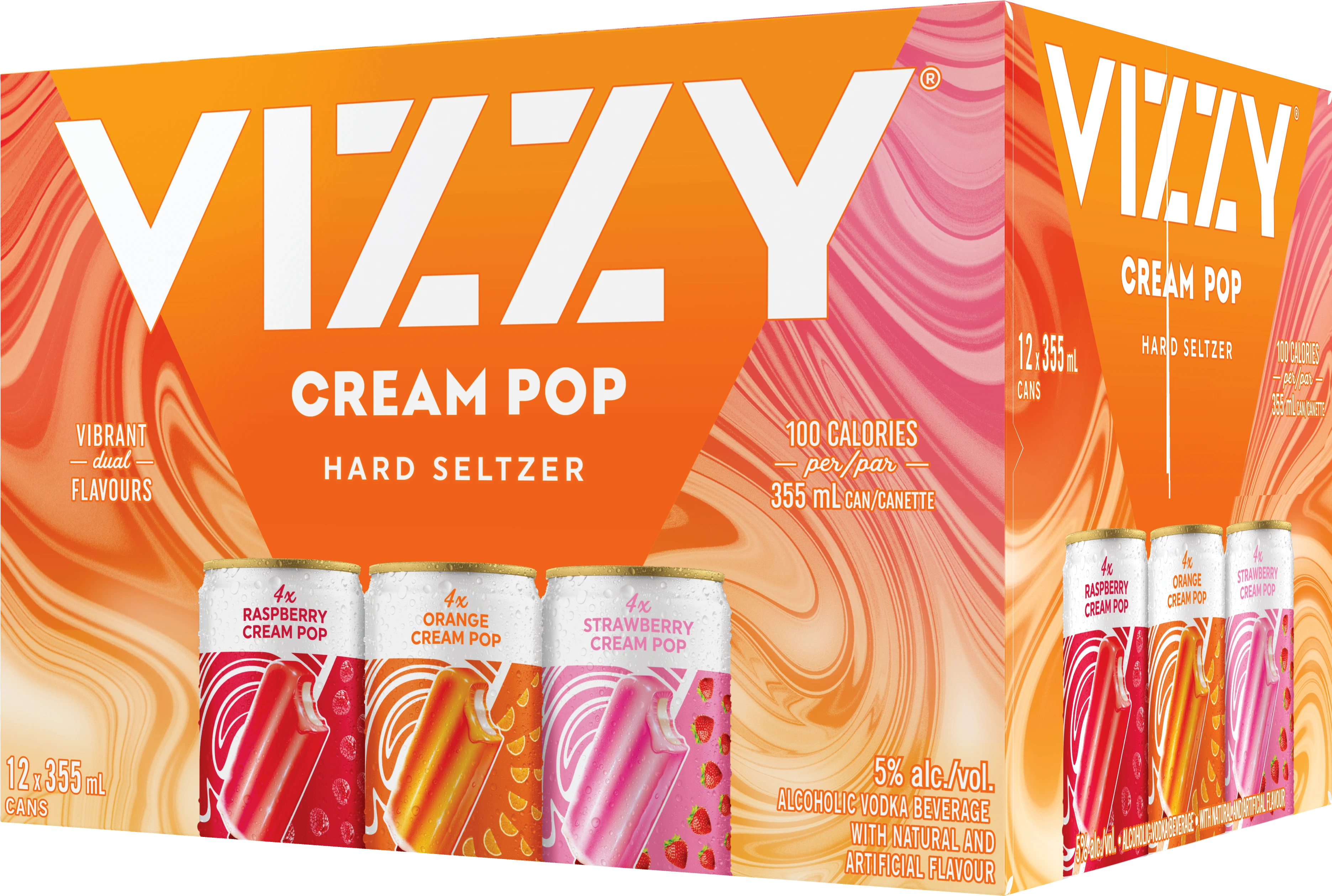 VIZZY HARD SELTZER CREAM POP MIXER 355ML 12PK CAN