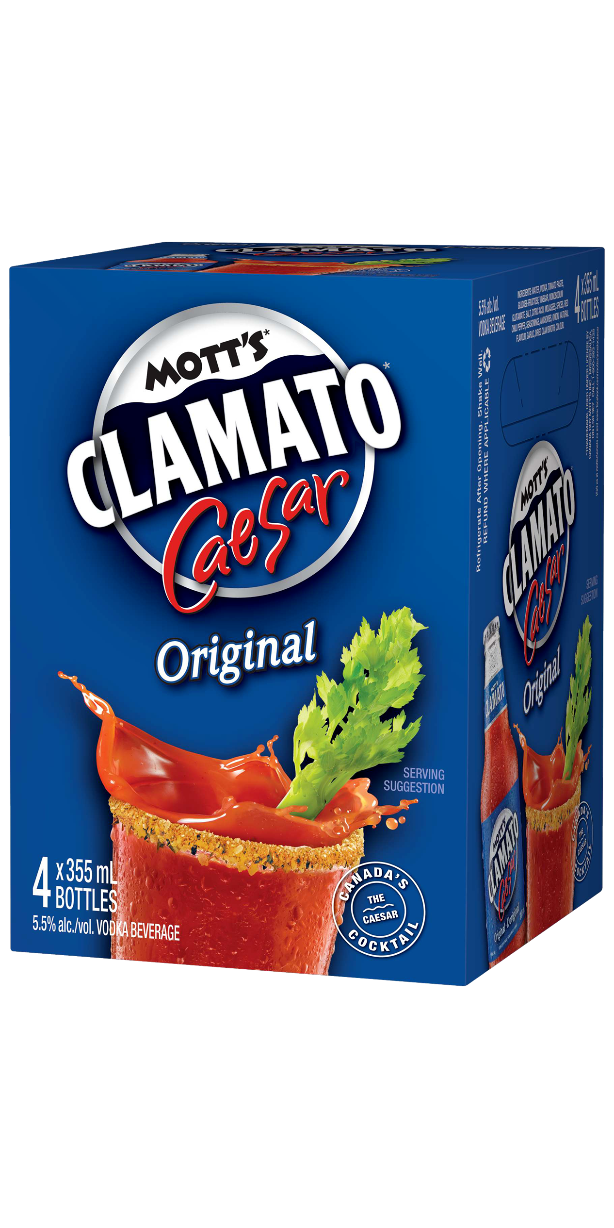 MOTTS CLAMATO CAESAR ORIGINAL 355ML 4PK BT @ Kelowna [1000786]