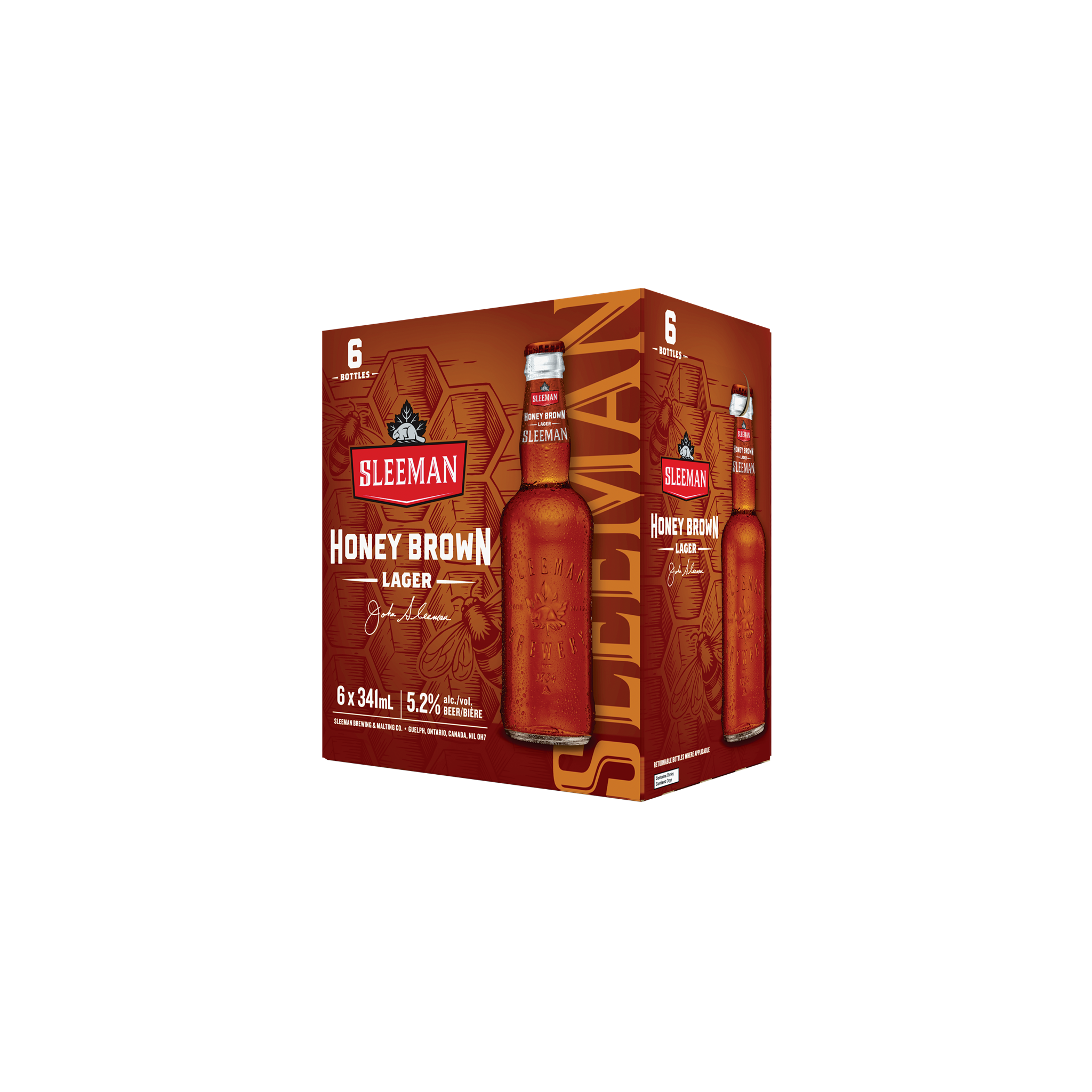 SLEEMAN HONEY BROWN LAGER 341ML 6PK BT @ Emerald Hills [1000950]