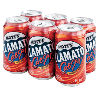 MOTTS CLAMATO CAESAR EXTRA SPICY 341ML 6PK CAN @ Kelowna [1001193]