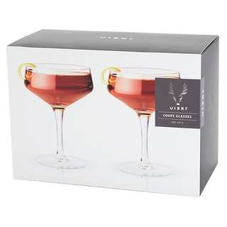 VISKI ANGLED CRYSTAL COUPE GLASSES @ Kelowna [1005108]