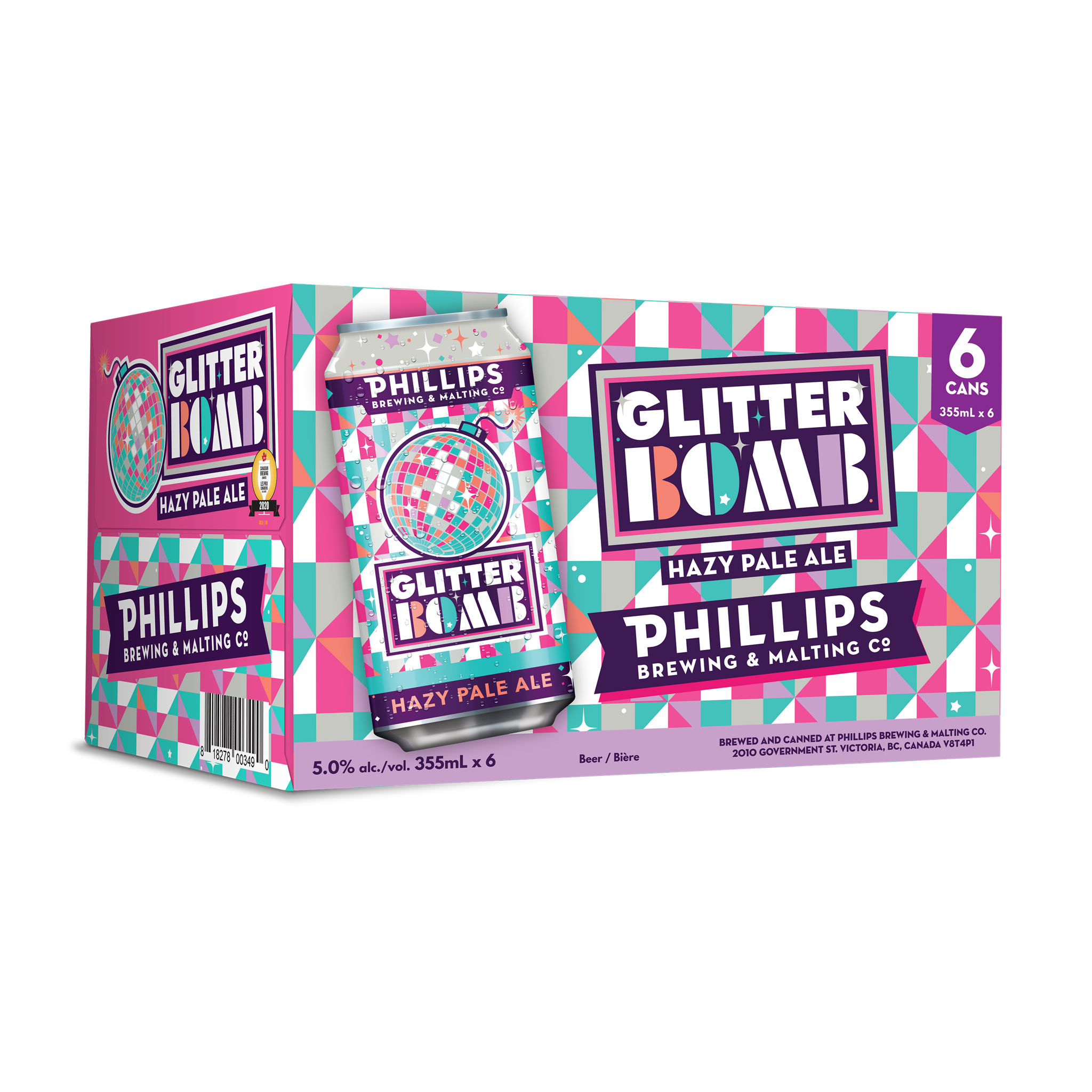 PHILLIPS GLITTER BOMB HAZY IPA 355ML 6PK CAN @ Kelowna [1017658]