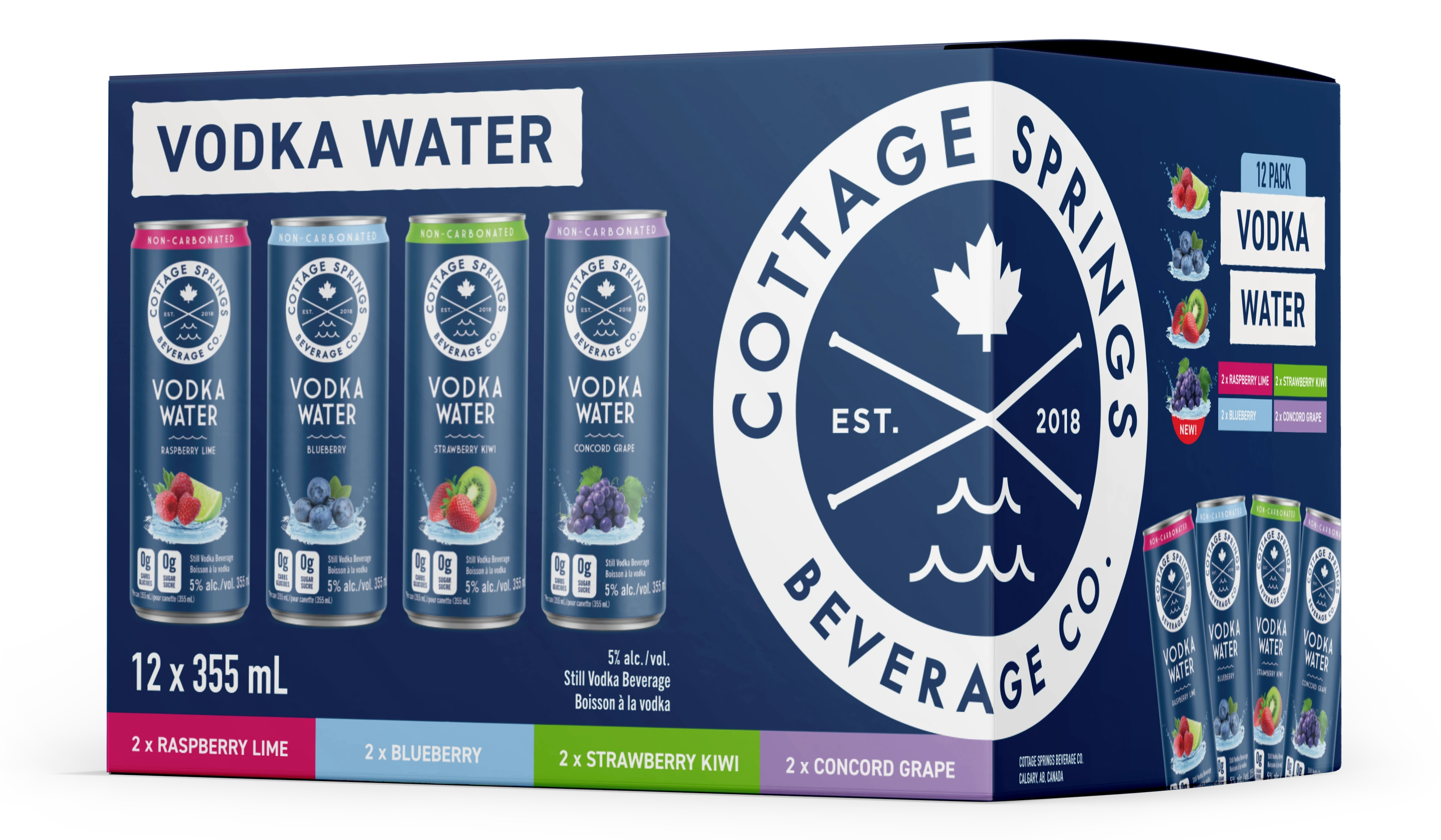 COTTAGE SPRINGS VODKA WATER MIXER 355ML 12PK CAN @ Kelowna [1029678]