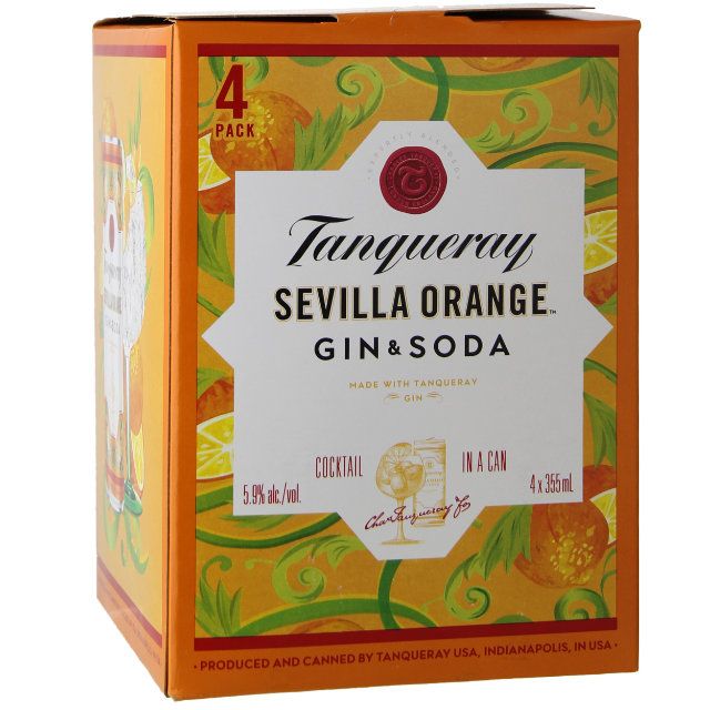 TANQUERAY SEVILLA ORANGE GIN & SODA 355ML 4PK CAN @ Kelowna [1030090]