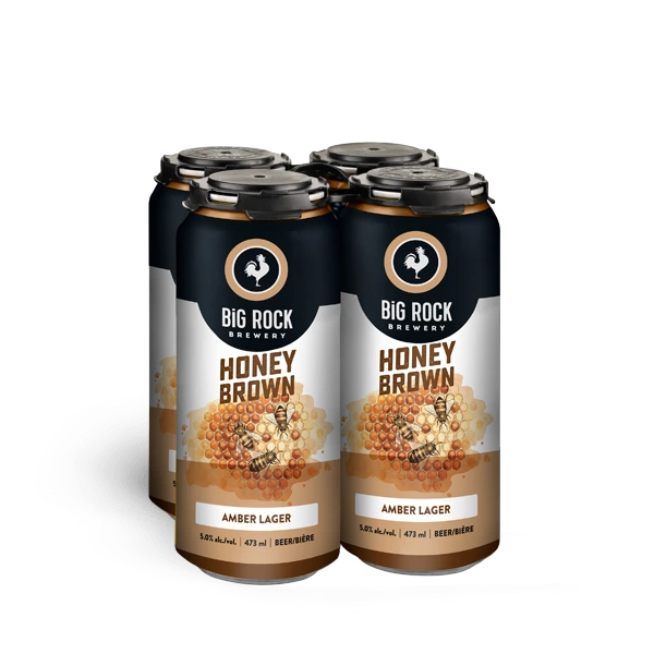 BIG ROCK HONEY BROWN AMBER LAGER 473ML 4PK CAN @ Kelowna [1030659]