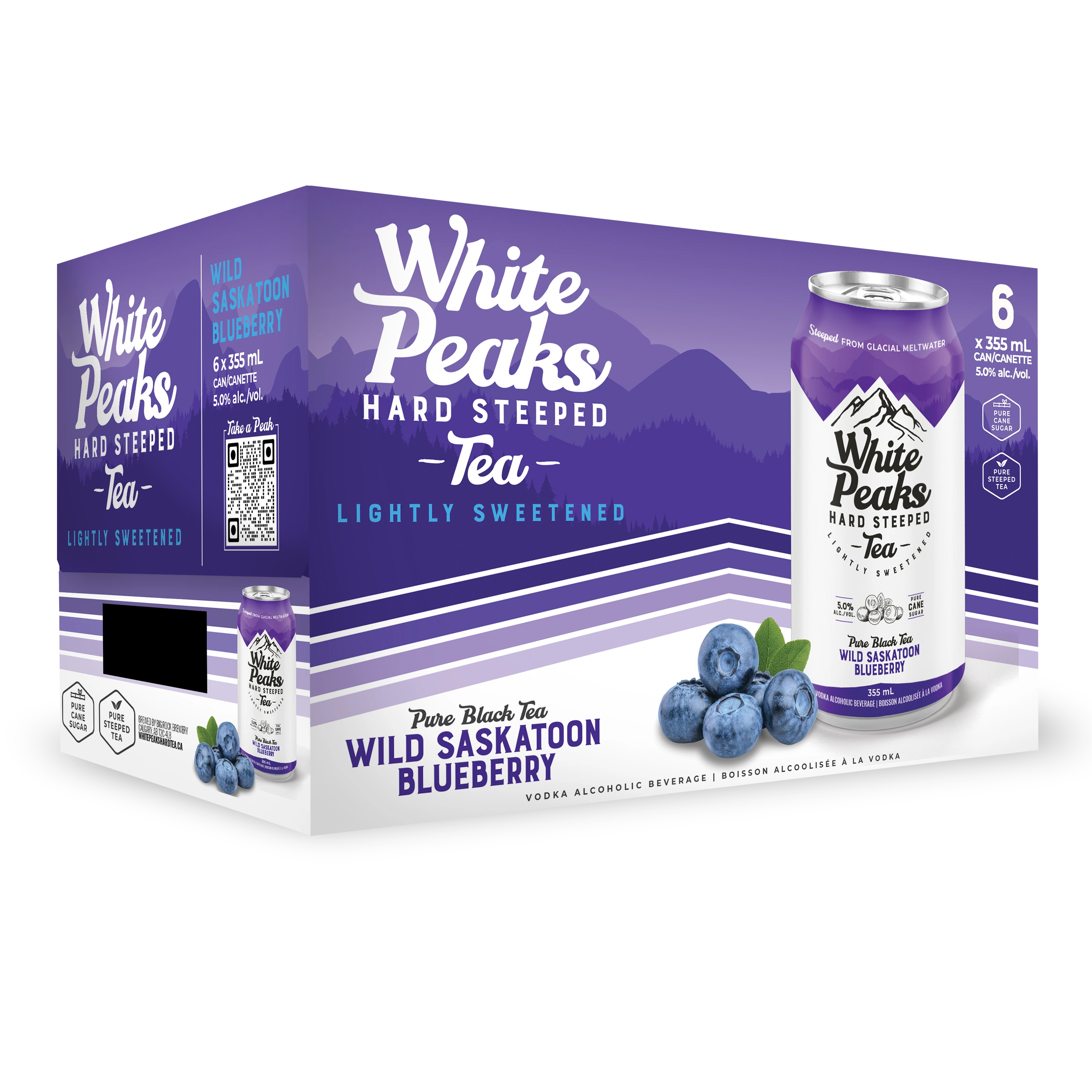 WHITE PEAKS HARD TEA BLUEBERRY 355ML 6PK CAN @ Kelowna [1032325]