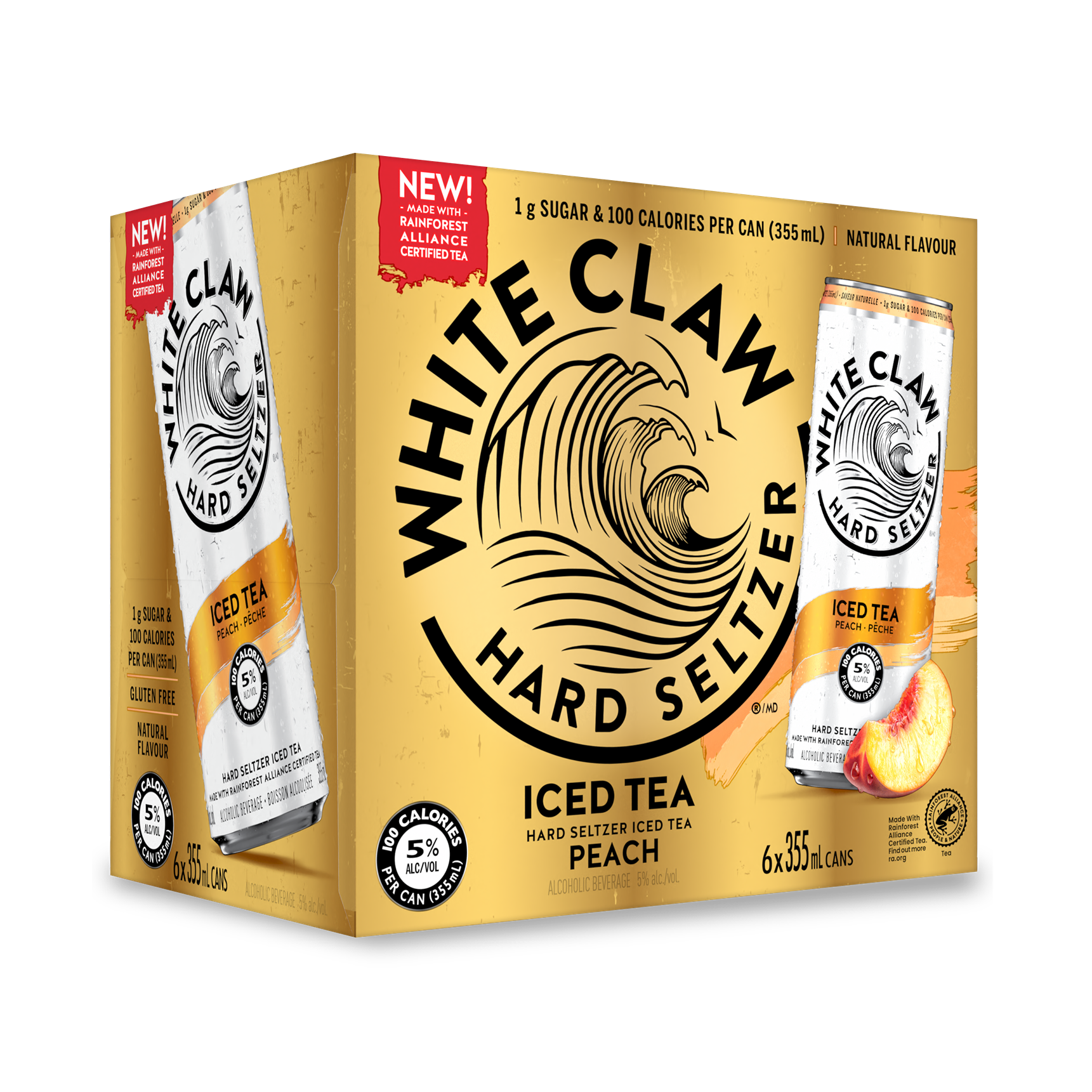 WHITE CLAW PEACH HARD ICED TEA 355ML 6PK CAN @ Kelowna [1038926]