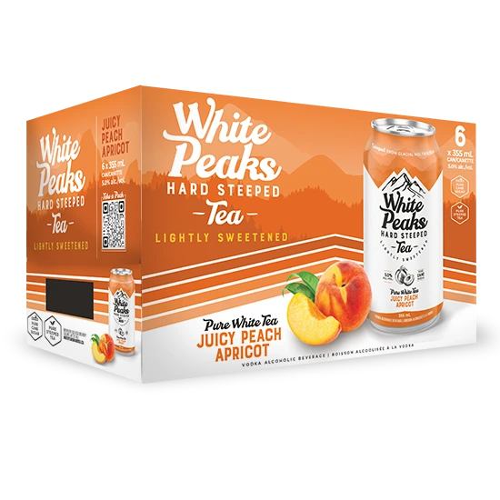 WHITE PEAKS HARD TEA JUICY PEACH APRICOT 355ML 6PK CAN @ Kelowna [1039611]