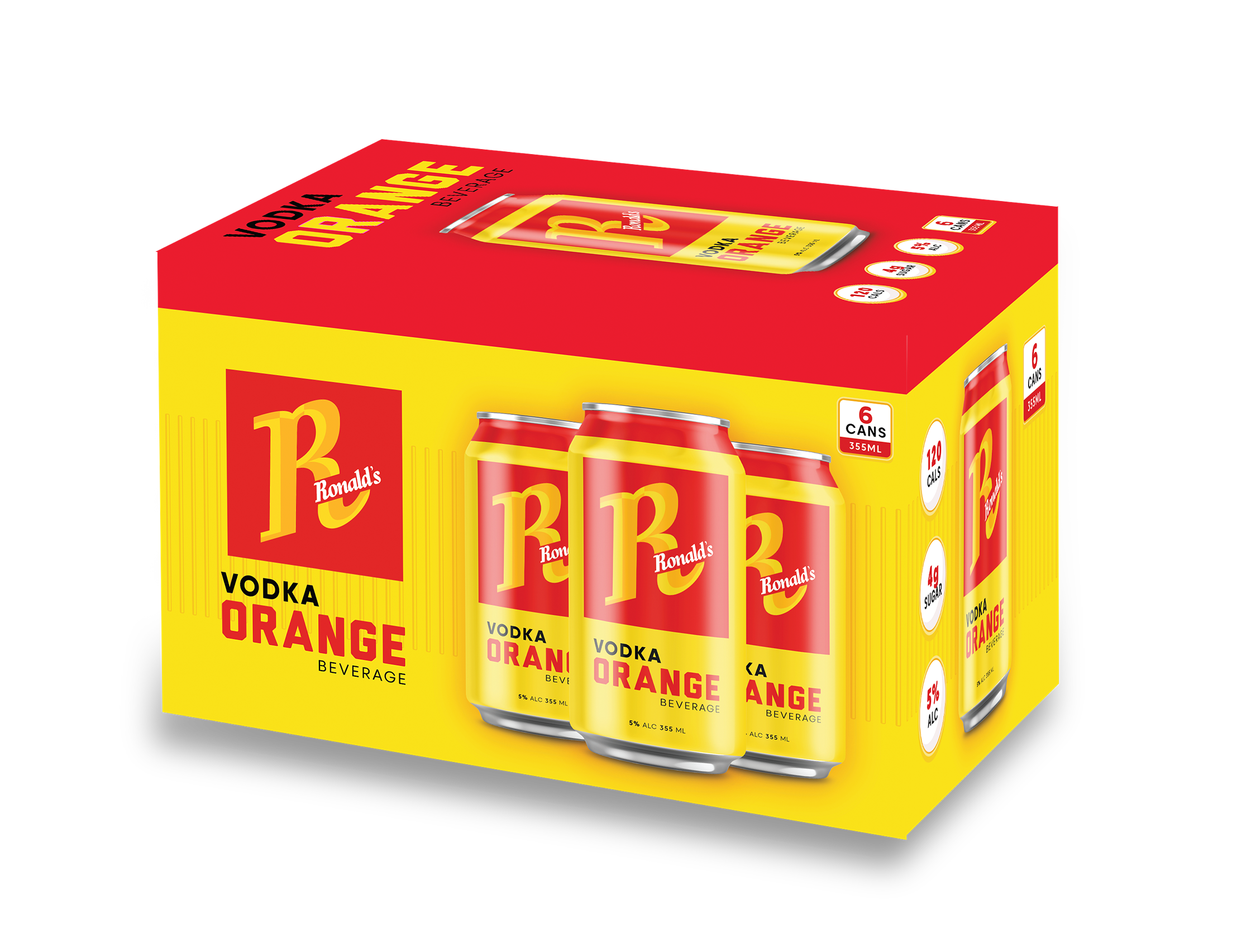 RONALDS VODKA ORANGE BEVERAGE 355ML 6PK CAN @ Kelowna [1040135]